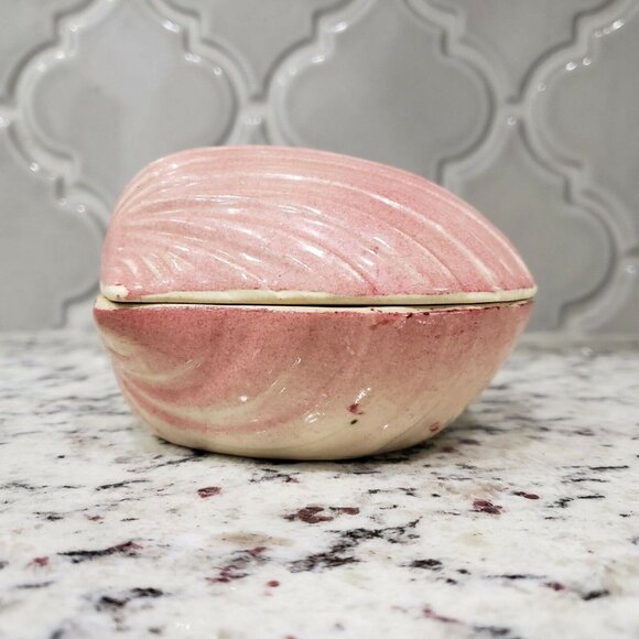 Accents Vintage Japan Pink Clam Sea Shell Trinket Box Dish Set Soap